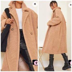 Borg Drop Arm Maxi Coat Lined